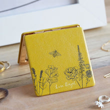 Load image into Gallery viewer, Bee and Wildflower Mustard Compact Mirror
