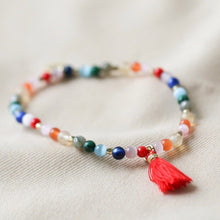 Load image into Gallery viewer, Semi-Precious Rainbow Stone Bead Bracelet