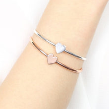 Load image into Gallery viewer, Silver Heart Bangle
