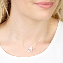 Load image into Gallery viewer, Silver Interlocking Hearts Pendant Necklace