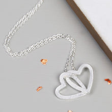 Load image into Gallery viewer, Silver Interlocking Hearts Pendant Necklace