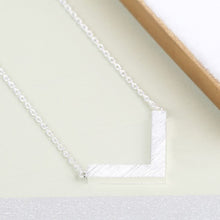 Load image into Gallery viewer, Small Silver Chevron Necklace - The Munro 