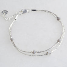 Load image into Gallery viewer, Double Strand Star Bead Bracelet in Silver