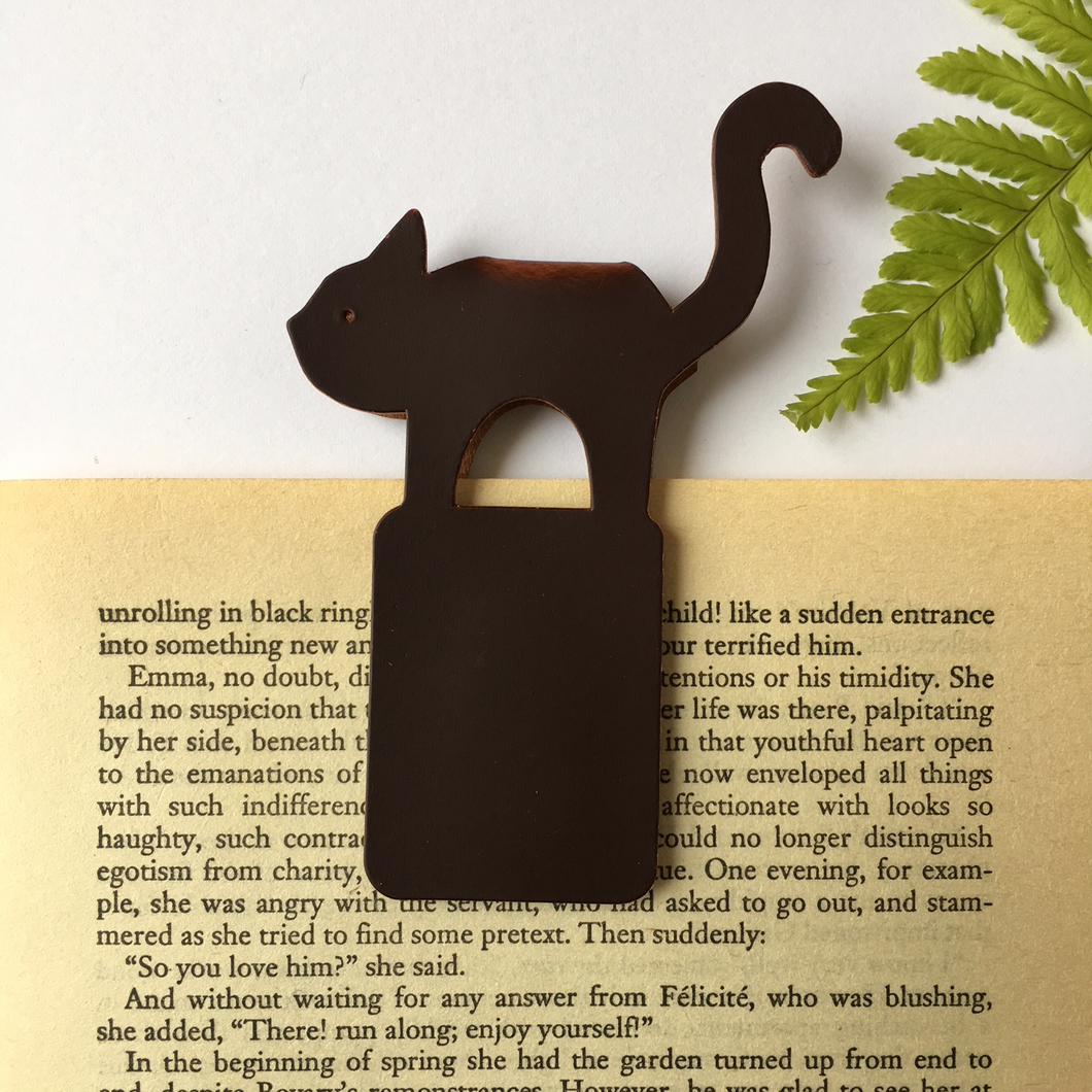 Recycled Brown Leather Magnetic Bookmark - The Munro 